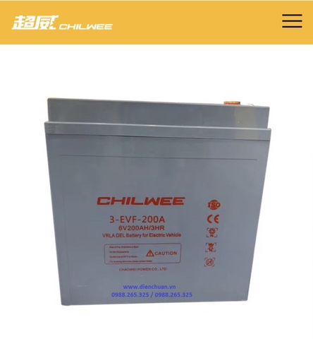 Ắc quy Chilwee 3-EVF-200 ( 6V 200Ah)