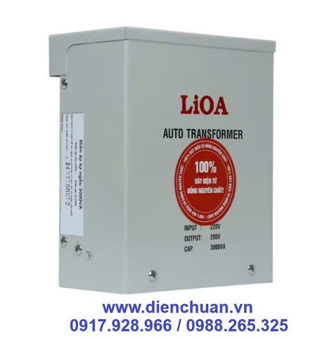 Biến Áp Đổi Nguồn 1 Pha LiOA 3KVA DN0302K2, điện vào 220V ra 200V