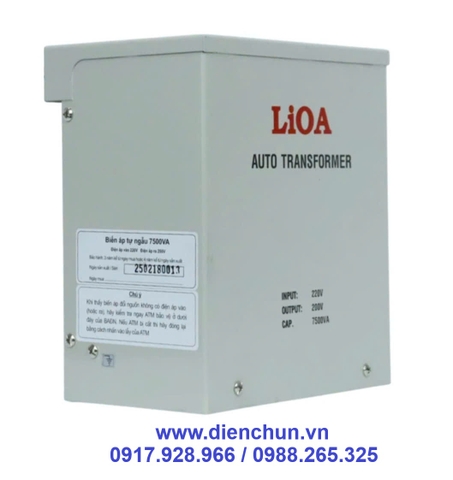 Biến Áp Đổi Nguồn 1 Pha điện vào 220V ra 200V công suất 7.5KVA LiOA DN0752K1 ( 7500VA)