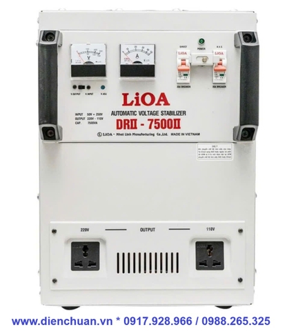 Ổn áp LIOA DRII-7500II ( 7.5KVA/7500VA dải điện áp 50V-250V)