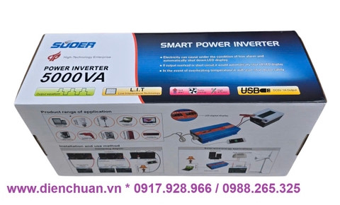Máy kích điện 12V lên 220V 5000VA / inverter 12V sang 220V 5000VA ( tải liên tục 2500W) - SUOER SAA-D5000A