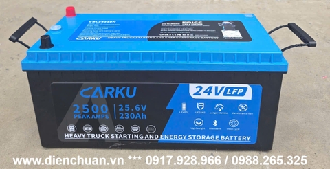Pin Lithium Carku 25.6V 230Ah dùng cho xe tải cỡ lớn-xe Container đầu kéo Mỹ ( Pin 24V-230Ah)