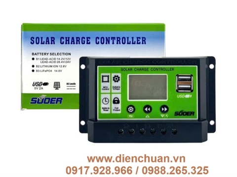 Điều khiển sạc năng lượng mặt trời 10A 12V/24V Suoer ST-D1210