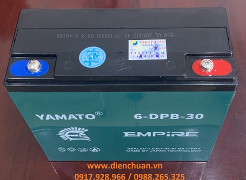 Ắc quy xe đạp điện 12V 30Ah Yamato (6-DZF-30/ 6-FM-30/ 6-DPB-30 / YMT-12-30)