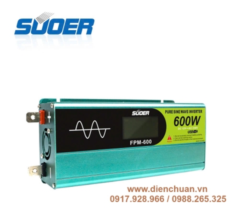 Kích điện sin chuẩn/ biến tần inverter sin chuẩn 600W-12V Suoer FPM-600
