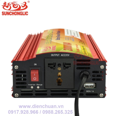 Kích điện ắc quy 12V lên 220V 2000VA ( FS-2000C) có tích hợp sạc ắc quy