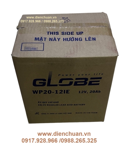 Ắc quy Globe 12V-20Ah WP20-12IE dùng cho xe điện, loa kéo, UPS, lưu điện thang máy