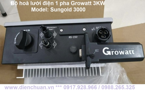 Bộ hòa lưới điện mặt trời GROWATT 3000 Model: Sungold 3000 ( 3KW / 1 phase )