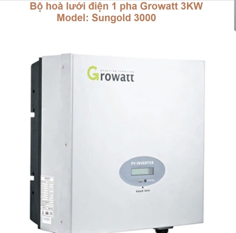 Bộ hòa lưới điện mặt trời GROWATT 3000 Model: Sungold 3000 ( 3KW / 1 phase )