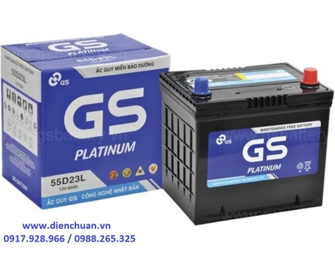 Ắc quy GS 12V-60Ah 55D23L ( Ắc quy khô GS 60A )