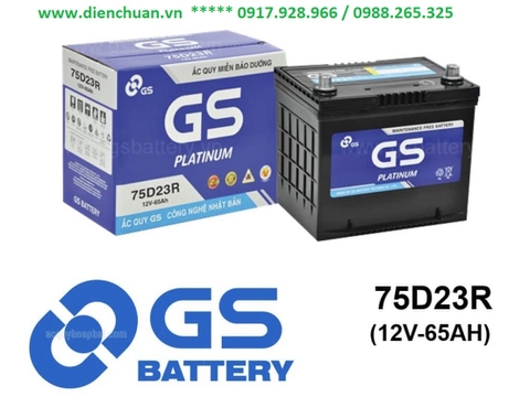 Ắc quy khô GS 12V-65Ah 75D23L/R