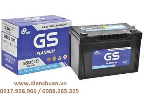 Ắc quy GS 12V 80Ah 95D31R ( Ắc quy khô GS 80A )