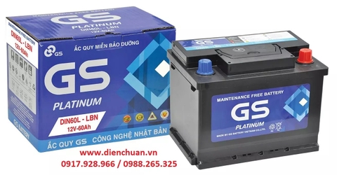 Ắc quy khô GS Din60L- LBN ( 12V 60ah)