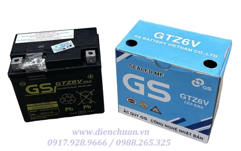 Ắc quy GS GTZ6V dùng cho xe PCX, Vision, Lead 125, Sh Việt, Airblade 125, Winner, Grande STD, Air Blade ab 125