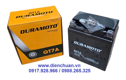 Ắc quy xe máy Liberty, Medley, Vespa Sprint, SH nhập, Dylan, @, PS, SCR- Duramoto GT7A ( 12V 7Ah)