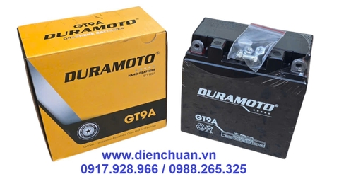 Ắc quy xe máy  Piaggio Vespa PX, Suzuki 125cc/250cc/EN 250, Honda 250 freeway -Duramoto GT9A ( 12V 9Ah)