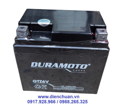 Ắc quy xe máy Honda Lead, Vision, SH125/150cc, SH Mode, PCX, Air blade- Duramoto GTZ6V (12V 5.8Ah)