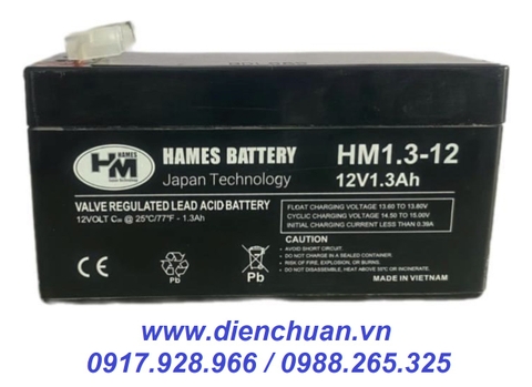 Ắc quy Hames HM1.3-12 ( 12V 1.3Ah )/ pin sạc 12V 1,3Ah