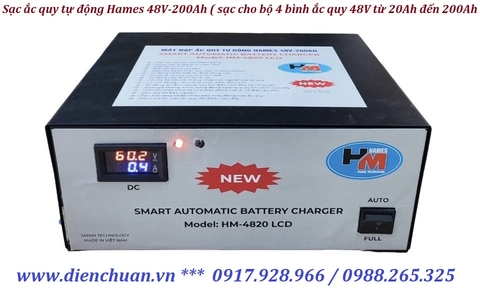 Máy sạc ắc quy tự động Hames 48V-200Ah HM-4820 LCD