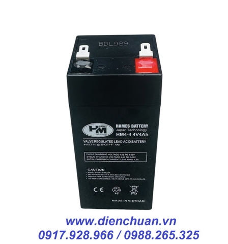 Ắc quy cân điện tử Hames HM4-4 ( 4V 4Ah )/ pin sạc 4V-4Ah
