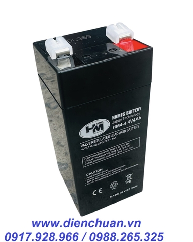 Ắc quy cân điện tử Hames HM4-4 ( 4V 4Ah )/ pin sạc 4V-4Ah