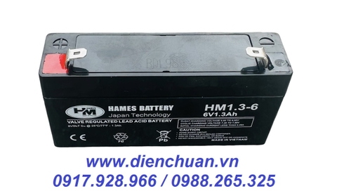 Ắc quy Hames HM1.3-6 ( 6V 1.3Ah )/  pin 6V-1.3Ah