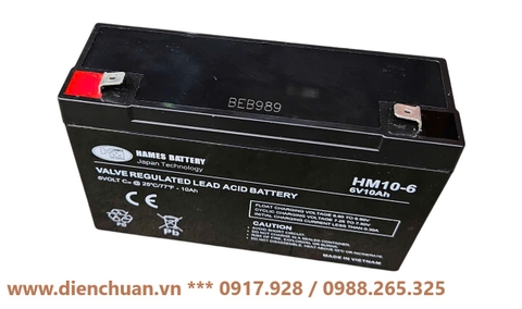 Ắc quy 6V-10Ah Hames HM10-6 ( Pin sạc 6V 10Ah)