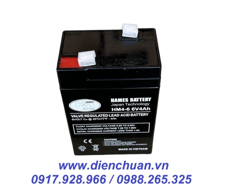 Ắc quy 6V 4Ah HAMES HM4-6 / pin 6V-4Ah