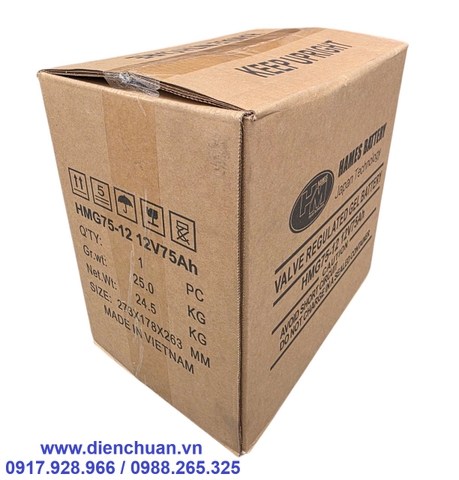 Ắc quy Gel xả sâu 12V-75Ah Hames HMG75-12 dùng cho xe điện- UPS- Kích điện- lưu trữ Solar inverter