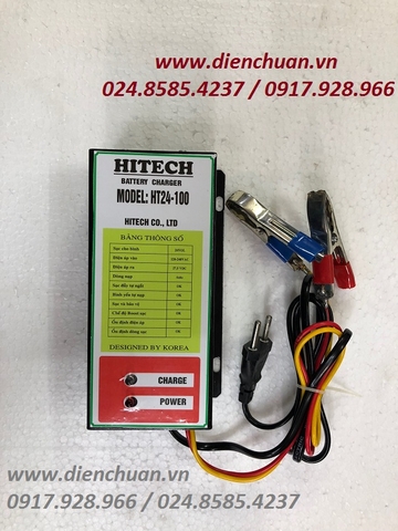 Sạc (nạp) ắc quy tự động Hitech 10A 24V 100Ah