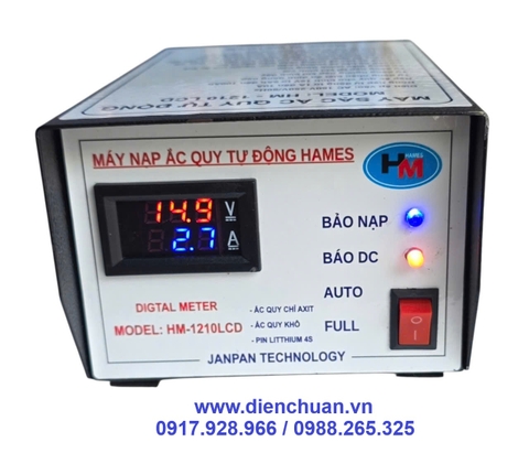 Máy nạp (sạc) ắc quy tự động Hames 12V-100Ah HM1210 LCD ( Sạc HAMES 12V-10A/ 100AH HM-1210LCD/SM)