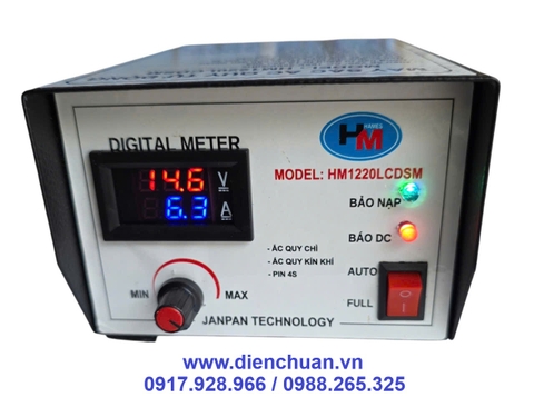 Máy sạc ắc quy tự động Hames 12V-200Ah HM-1220 LCD ( HAMES HM1220LCDSM 12V-20A/200AH)