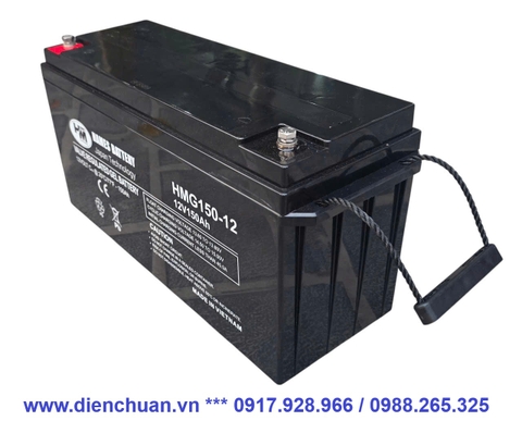 Ắc quy 12V 150Ah GEL xả sâu Hames HMG150-12 dùng cho xe điện- Solar - kích điện inverter-UPS