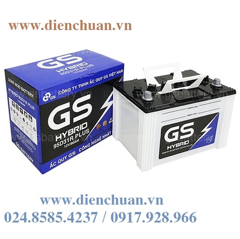 Bình Ắc Quy GS Hybrid 95D31R Plus (12V-80AH)