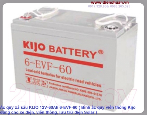 Ắc quy KIJO 6-EVF-60 ( 12V 60AH/3HR- 72Ah/20HR)