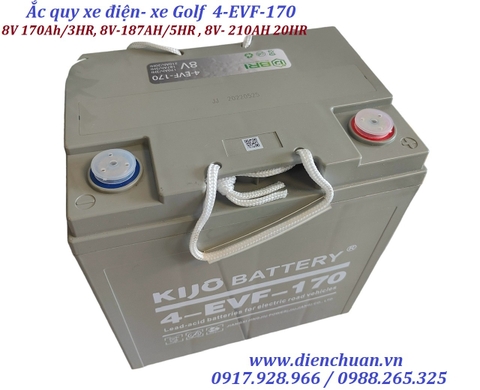 Bình ắc quy KIJO 8V- 210AH  4-EVF-170 dùng cho xe điện du lịch- xe Golf