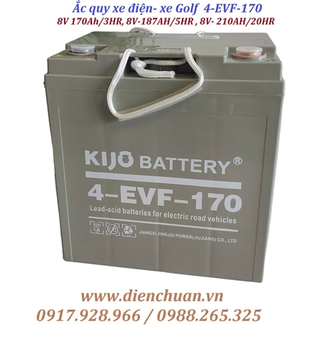 Bình ắc quy KIJO 8V- 210AH  4-EVF-170 dùng cho xe điện du lịch- xe Golf