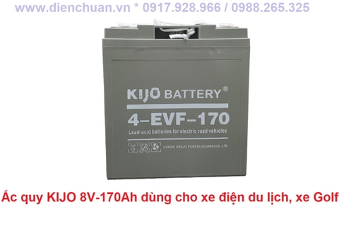 Bình ắc quy KIJO 4-EVF-170 (8V- 170AH) dùng cho xe điện du lịch- xe Golf