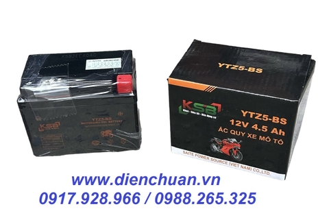 Ắc quy xe máy KSB YTZ5-BS ( 12V 4.5Ah) dùng cho xe Honda Air blade 110, Future 125, Wave 110, Wawe S/RS/RSX