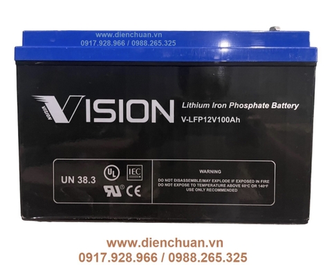 Ắc quy (Pin ) Lithium Vision 12V-100Ah ( V-LFP12V100Ah)