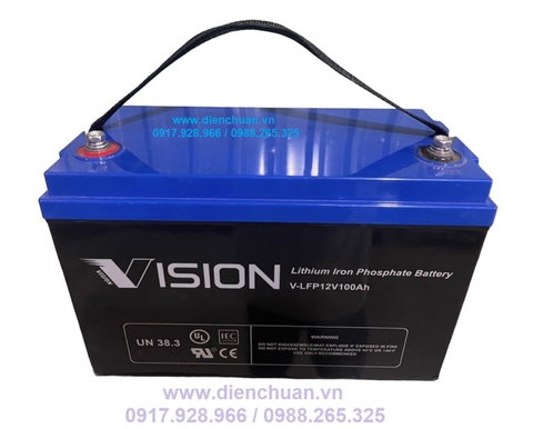 Ắc quy (Pin ) Lithium Vision 12V-100Ah ( V-LFP12V100Ah)