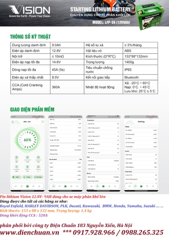 Ắc quy ( pin) lithium 12V 9Ah dùng cho xe máy HARLEY DAVIDSON, PLK, Ducati, Kawasaki,BMW, Honda, Yamaha, Suzuki  
