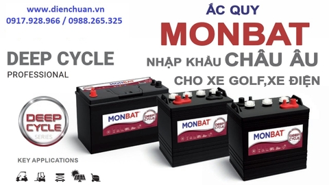 Ắc quy xe điện- xe golf Monbat 6VUS DC-225 (6V 225Ah )