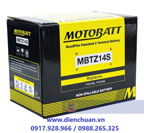 Ắc Quy Motobatt MBTZ14S ( 12V-11.5Ah ) CCA 170
