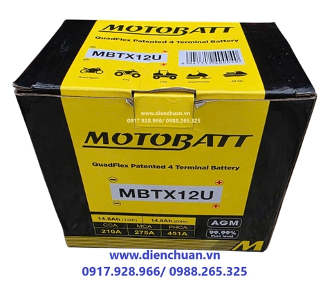 Ắc quy xe máy Motobatt MBTX12U / Motobatt MBTX12U ( 12V 14AH) large displacement motorcycle battery