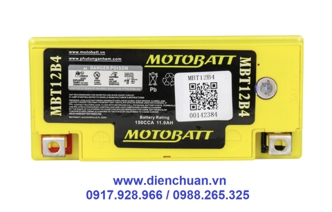 Ắc quy xe máy Motobatt MBT12B4/ Motobatt MBT12B4 large displacement motorcycle battery (12V 11AH)