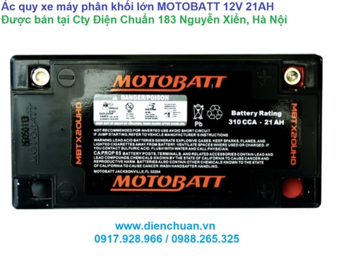 Ắc quy Motobatt MBTX20UHD/ Motobatt MBTX20UHD ( 12V 21AH) large displacement motorcycle battery