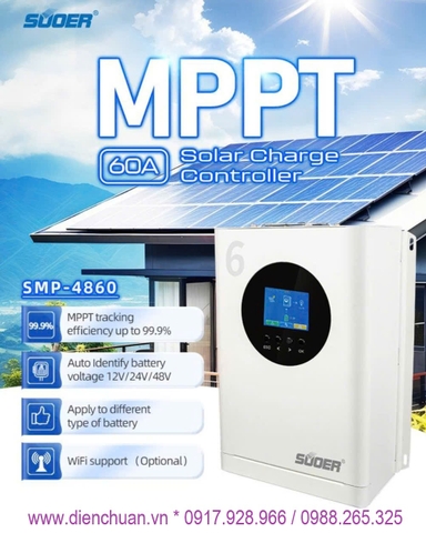 Điều khiển sạc năng lượng mặt trời MPPT 60A Suoer SMP-4860