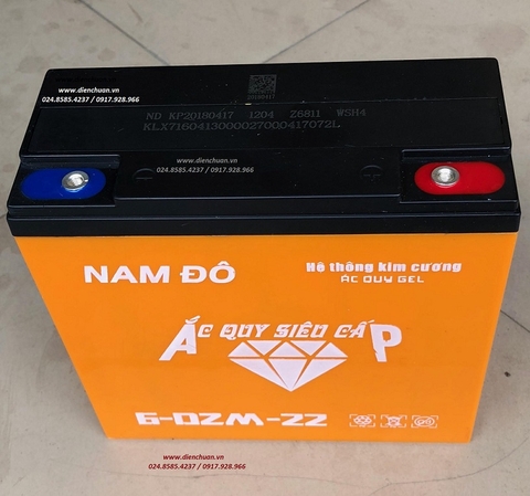 Ắc quy xe đạp điện 12V 22Ah 6-DZM-22 Nam Đô