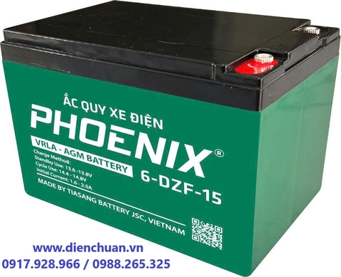 Ắc quy Phoenix 12V-15Ah 6-DZF-15/ Ắc quy xe đạp điện Phoenix 12V 15Ah